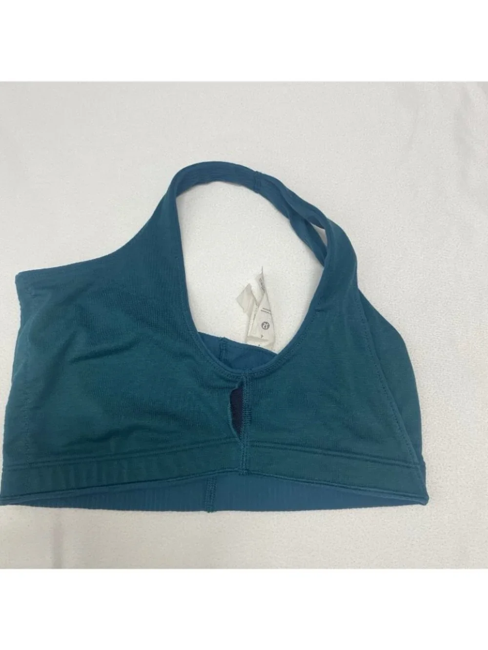 Lululemon Ribbed Nulu Asymmetrical Yogo Bra Light Support Women Size 4 Teal